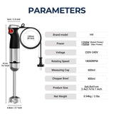 Electric Hand Held Stick Blender 6-in-1 Multi-Purpose Immersion Hand Blender,Stainless Steel Blades,Home & Kitchen,MAX 1500W