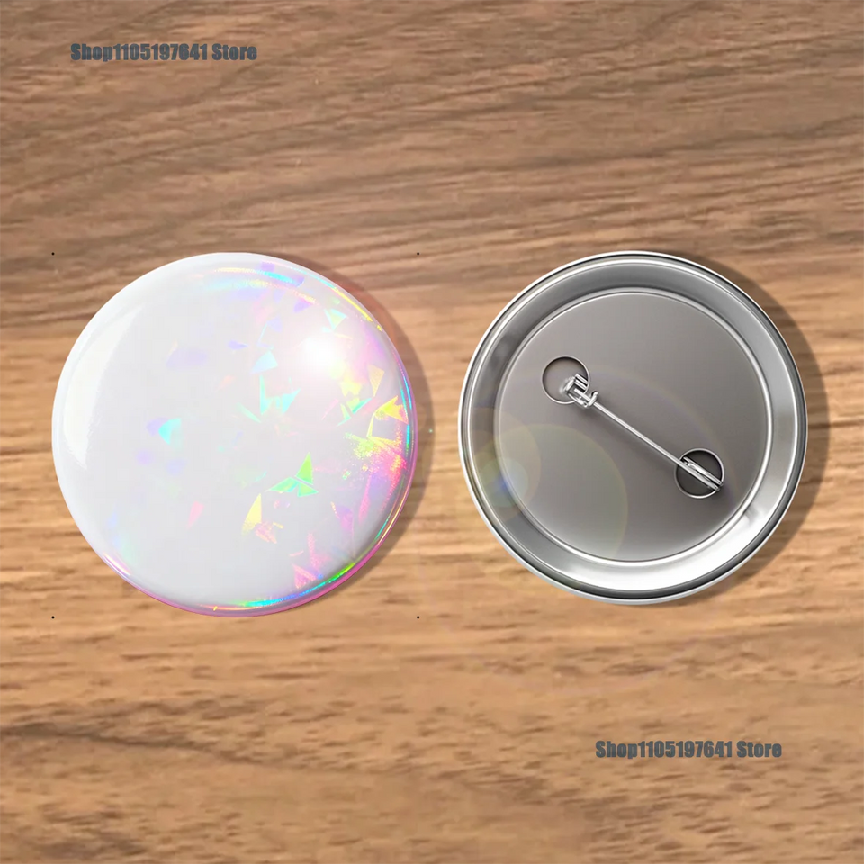 COOL Ranma 1 2 Reflective Pin Tinplate Round Brooch Cartoon Cosplay Badges for Bag Hat Toys Gifts
