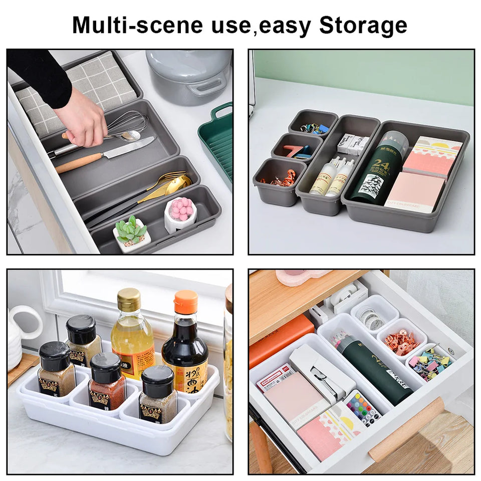 Make Up Organizer Box Storage Drawer Storage Box Closet  Cover Kitchen Bathroom Storage Trays 8pc/set Sundries Jewellery Holder