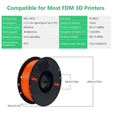 KINGROON 5KG PLA TPU PETG Filament Mix color 1.75mm 3D Printer Plastic No Bubble Spool 3D Printing Materials Wholesales
