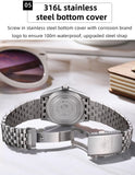 ADDIESDIVE AD2073 Men's Business Watch Sapphire Glass Stainless Steel Quartz Wristwatches Gradient Red Dial Watches Reloj Hombre