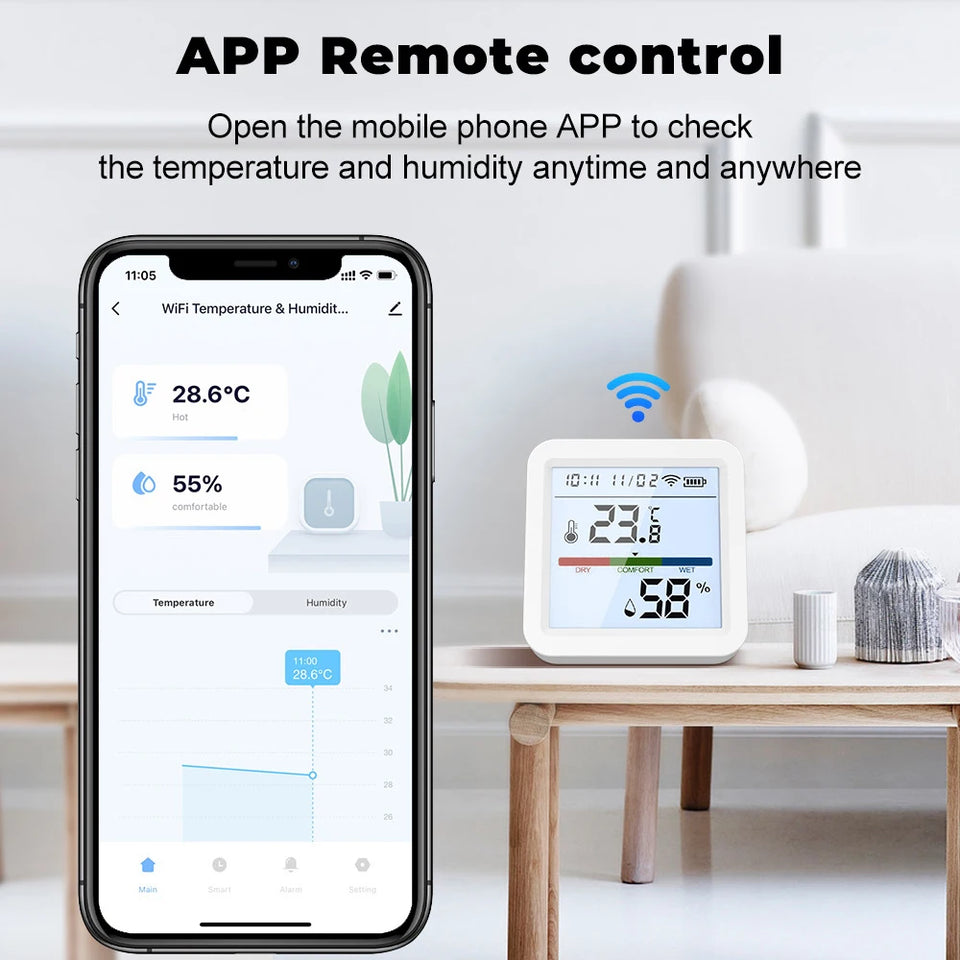 Tuya Zigbee 3.0 WiFi Temperature Humidity Sensor Smart Thermometer Hygrometer APP Remote Control Work with Yandex Alexa