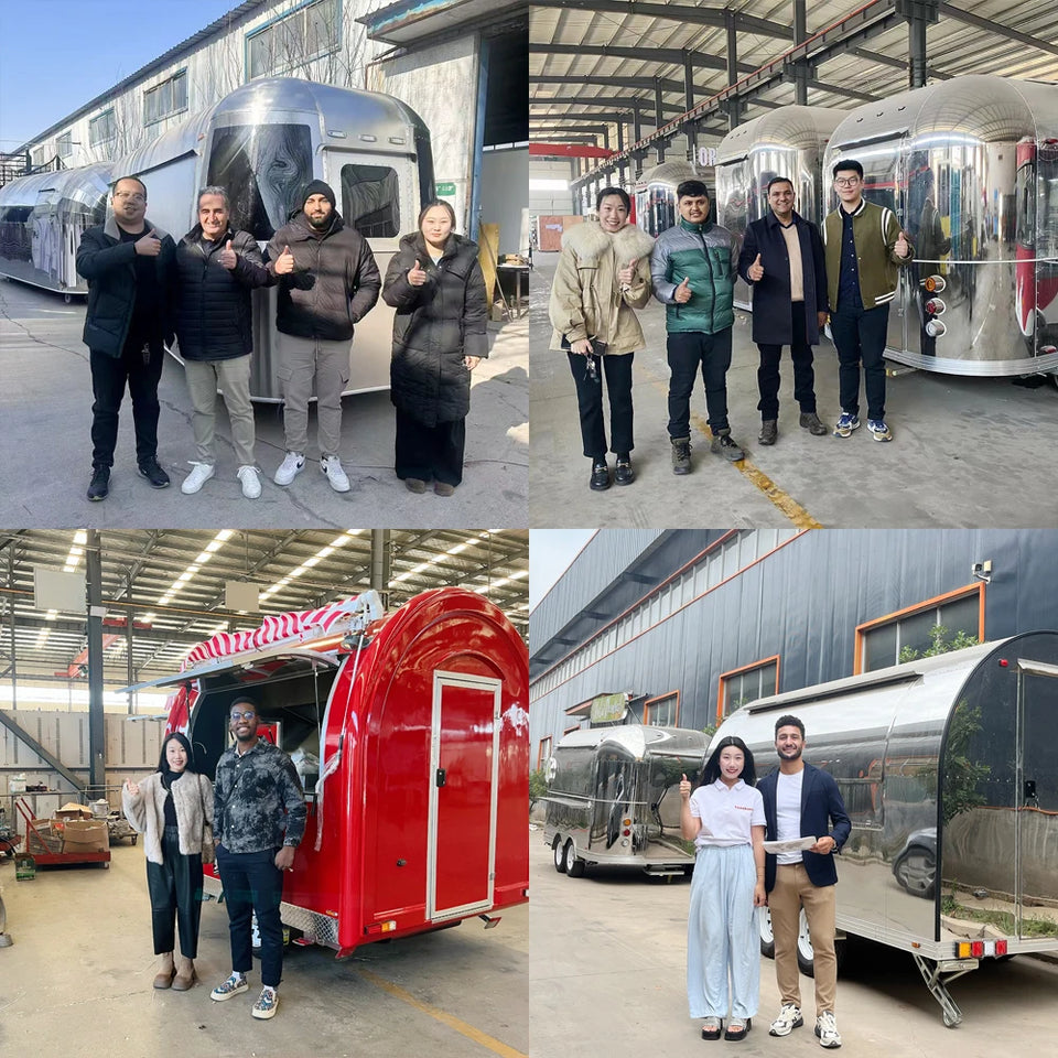 Stainless Steel Fast Food Truck Customized Full Kitchen Trailer for Snacks Hotdogs Candies Chips Ice Cream Business Ready