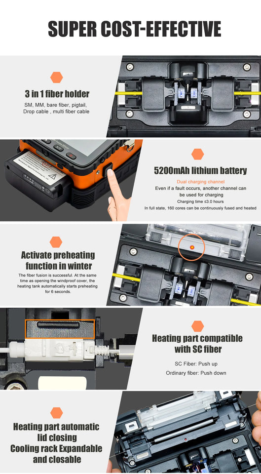 Signalfire AI-9 AI-5 Pro AI-6C+ AI-6A+ AI-20 AI-30 Multi-language Fiber Optic Splicing Machine Optical Fiber Fusion Splicer