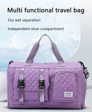 Durable Nylon Travel Duffle Bag, Portable Sports Gym Bag for Overnight Trips Shoulder Duffel Training Bag, Spacious Argyle