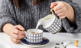 Nordic Ins Bone China Coffee Cup Golden Handle Coffee Pot Ceramic High Grade Milk Tea Pot Creative Afternoon Tea Black Tea Cup