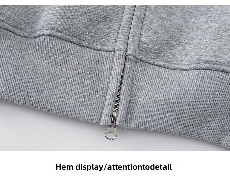American Retro Hoodie Sweatshirt Autumn Winter Men's Loose Casual Open Cardigan Jacket Comfortable Long Sleeve Zipper Pure Wear