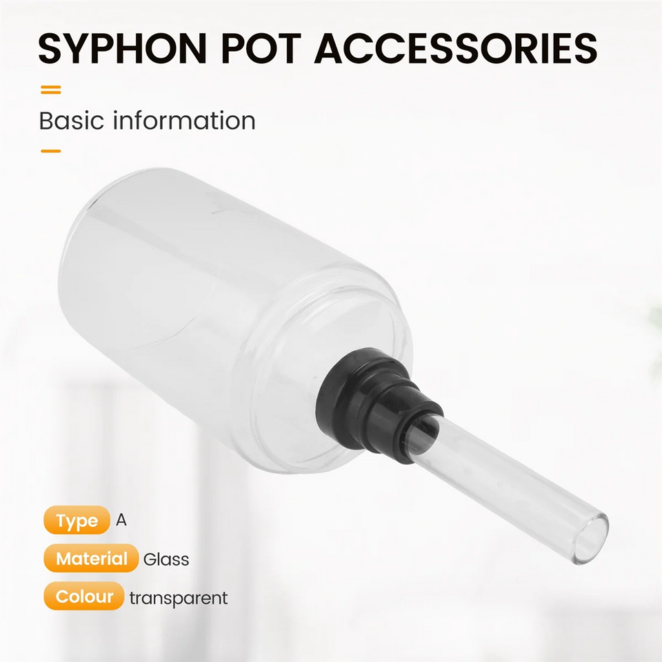 OQZEX Coffee Syphon Pot Accessories TCA-3/5Cup High Quality Glass Siphon Vacuum Pot Coffee Maker Parts Replace(A)