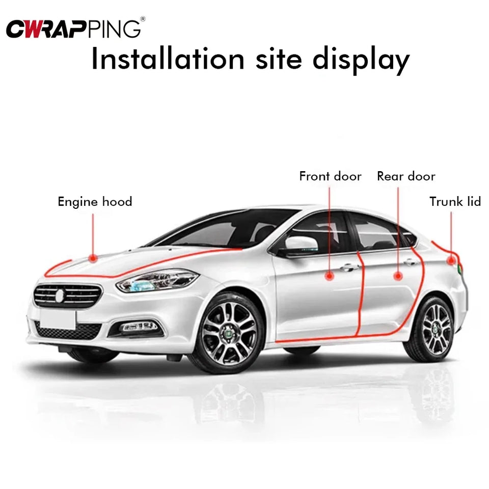 5M Car Door Edge Sealing Strip Transparent PVC Scratch Protector Strip Anti-collision Stickers Door Anti-scratch Car Accessories