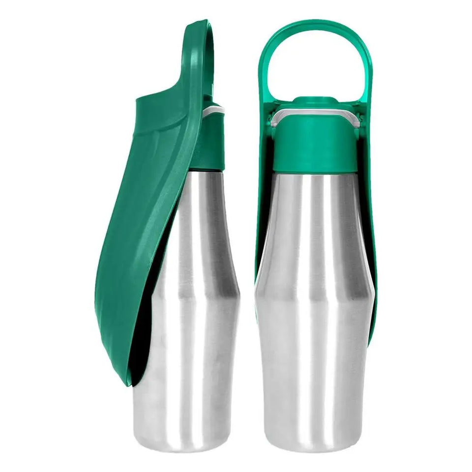 Dog Water Bottle 27oz Stainless Steel Travel Water Dispenser Pet Accessories 2 In 1 Dog Water Bowl For Travel Outings Camping