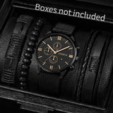 4/5PCS Fashion Men Watches Casual Male's Quartz Watch Bracelets Set Relogio Masculino Reloj Hombre（Without Box）