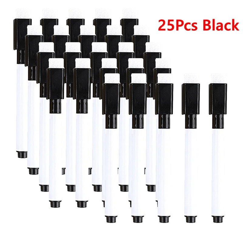 100/5Pcs Dry Erase Whiteboard Markers Set, Washable Pens with Magnetic Eraser for Office Whiteboards & Art Supplies