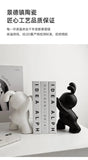 1 pair desk organizer Creative Rabbit Bookend Ceramic Ornament Desktop book holder Cute Gift simple nordic style book organizer