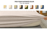 Simple&Opulence Linen Fitted Sheet (1 Piece) - 14 Inch Deep Pocket Mattress Cover Natural Flax Cotton Soft Breathable  Bedding