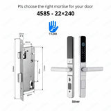 TTLock APP Waterproof Fingerprint Password Smart Lock For Outdoor Pull Push Sliding Aluminum Door 2885/ 3585/ 4585 /6085 Mortise