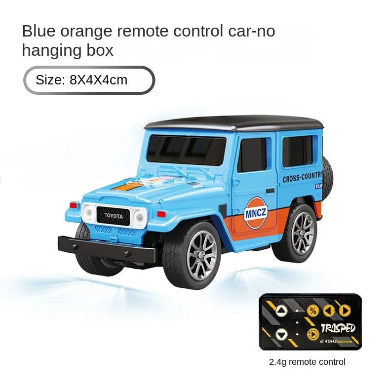 J40Small Mini Remote Control Alloy Birthday Gift Toy Car Model with Lights and Hanging Box for Boys