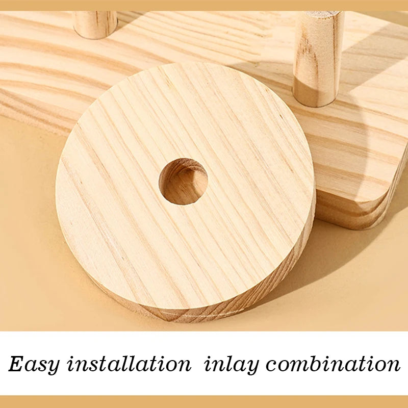 Wooden Ladder Shelf Multi Round Display Stand Storage Rack Solid Versatile Wood Jewelry Display Stand Cosmetics Doll Storage Rac