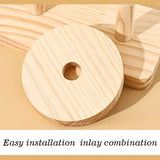 Wooden Ladder Shelf Multi Round Display Stand Storage Rack Solid Versatile Wood Jewelry Display Stand Cosmetics Doll Storage Rac