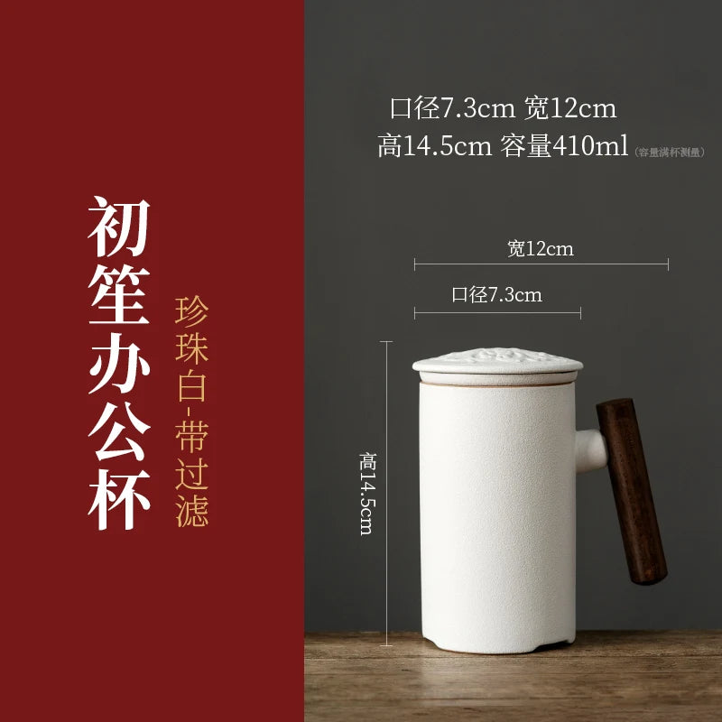 Tea Separation Tea Cup Ceramic with Lid Creative Tea Cup Personal Filter Office Portable Household Water Cup