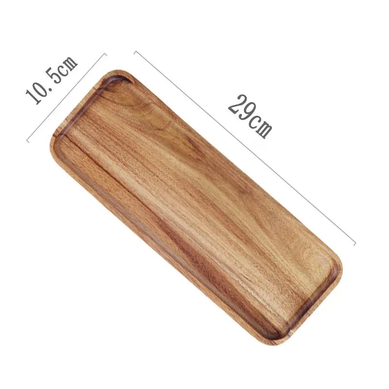 Acacia Wood Coffee Tray Rectangular Food Cup Trays Decorative Wood Plate Dessert Candy Acacia Wood Gongfu Tea Tray