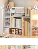 Ins Kawaii Desktop Storage Rack Bookshelf DIY Desk Holder Office Desk Organizer Student Combination Cabinet Storage Display Rack