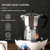 Mocha Coffee Pot Stovetop Espresso Maker Aluminum Silver Coffee Percolator Home Hand-brewed Octagonal Moka Pot Kitchen Utensils