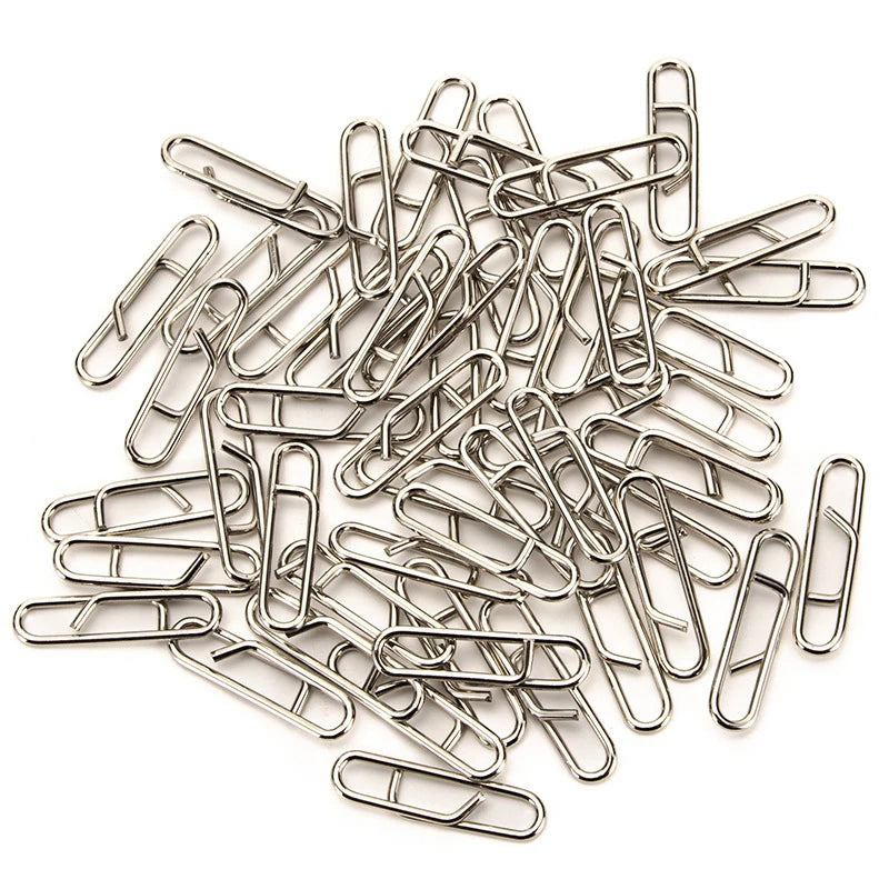 MNFT 50Pcs Powerful Stainless Steel Fast Link Clip Snap Fishing Tackle Quick Change Lead Links Clips Interlock Accessories