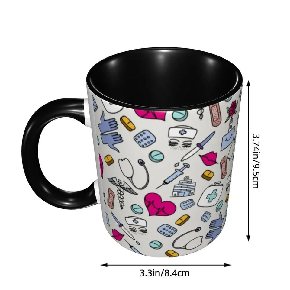 Pink Doctor Nurse Coffee Mugs DIY Customized Enfermera En Apuros Ceramic Milk Tea Mug Cup