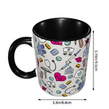 Pink Doctor Nurse Coffee Mugs DIY Customized Enfermera En Apuros Ceramic Milk Tea Mug Cup