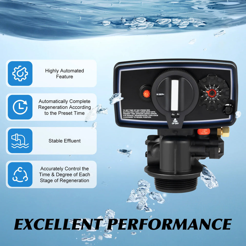 110V 12Day Time Clock Control Valve,5600 Timer Replacement Softener Valve for Water Filter Softener,3W Timer Valve Backwash Head
