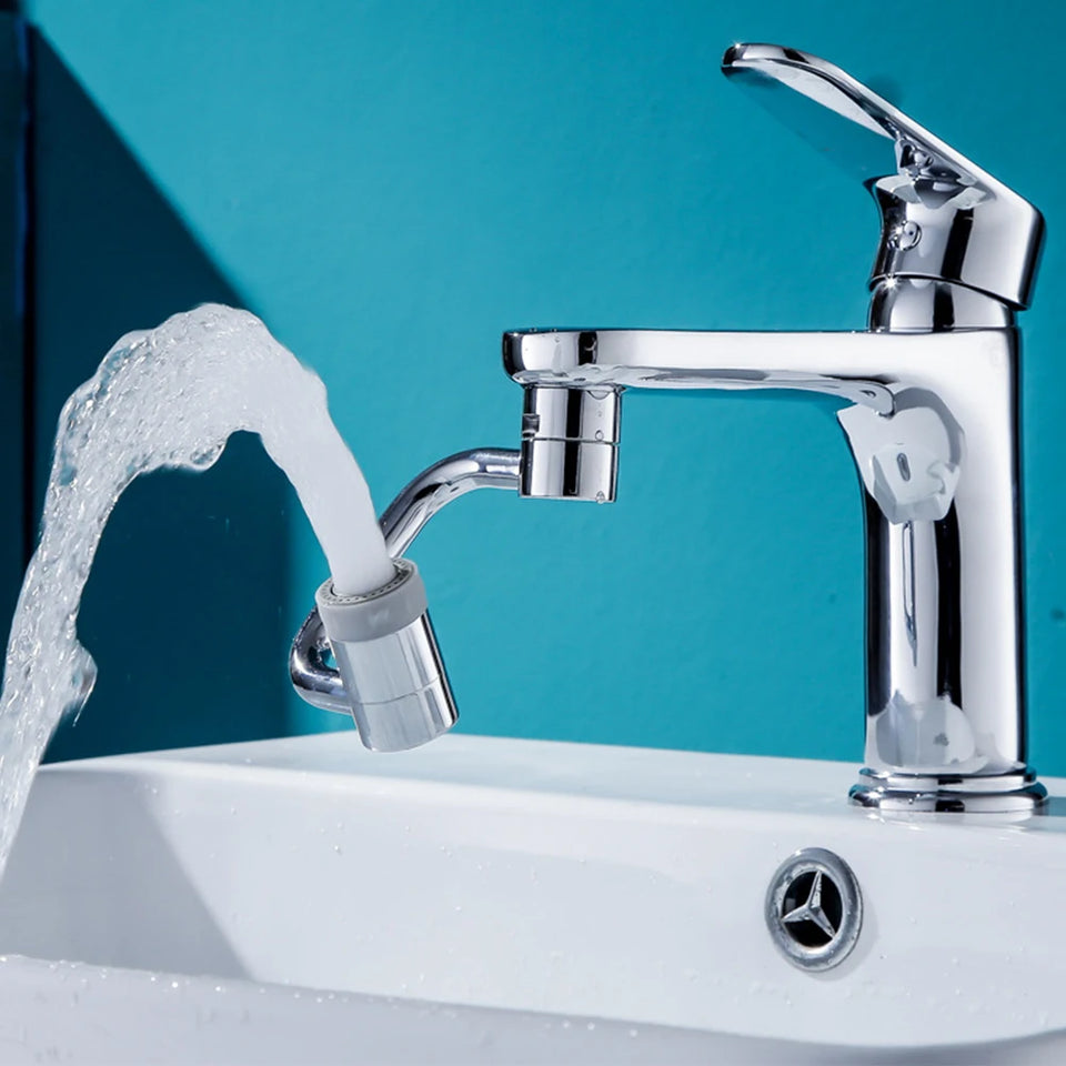 1080° Rotatable Extension Faucet Sprayer Head Universal Faucet-Extender 2 Modes Stainless Steel Bathroom Tap Extend Adapter