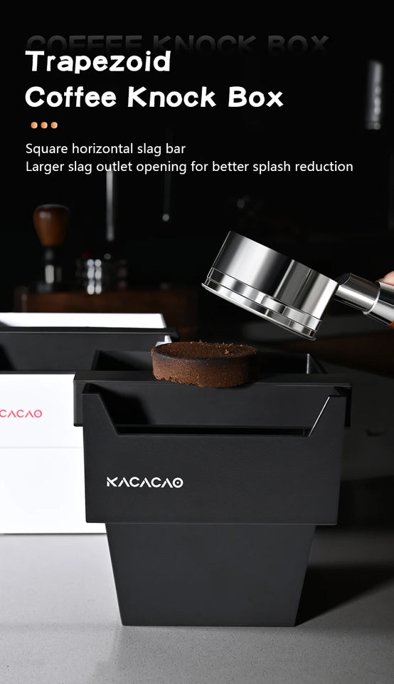 KACACAO Coffee Knock Box Espresso Grounds Container Dump Bin Bucket Anti Slip Powder Beveled Residue Barista Accessories Tools