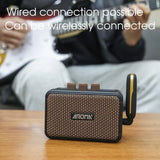 Aroma AG-04 Guitar Amp, Rechargeable Wireless Mini Electric Guitar Amplifier,Portable Amp with Clean and Overdrive Effects