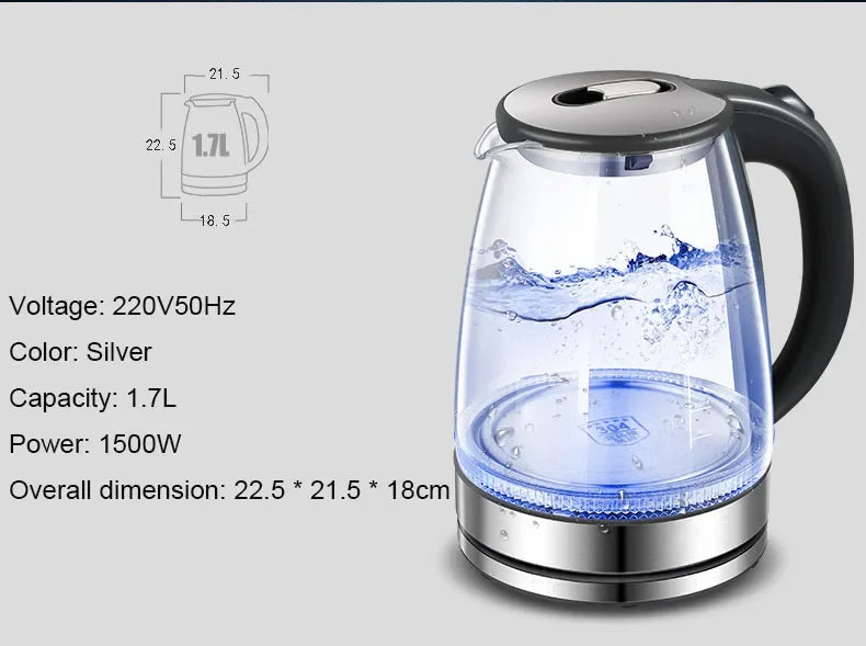 Household Kettle Glass Tea Bottle Electric Heating Kettle Teapot Cup Water Heater Portable Tea Pot Boiler