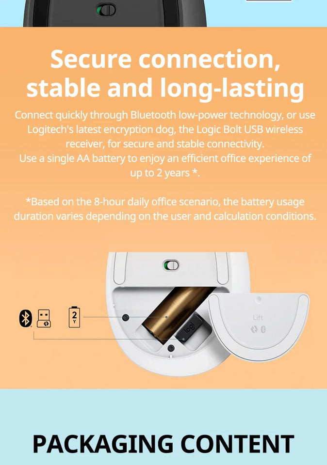 Lift Ergonomic Vertical Mouse Wireless Bluetooth Silent Mouse Logitech