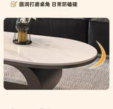 Italian minimalist new rock slab coffee table living room home simple modern high-end combination light luxury oval tea table