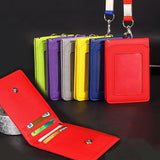 Neck Strap Stationery Business Office School Supplies Card Holder with Lanyard ID Desk Organizer Badge Holder Bus Cards Cover