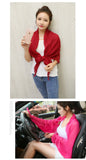 Summer Multi-functional Sunscreen Shawl Women's Long-sleeved Loose Light Breathable Anti-UV Pleated Chiffon Scarf Driving Sleeve