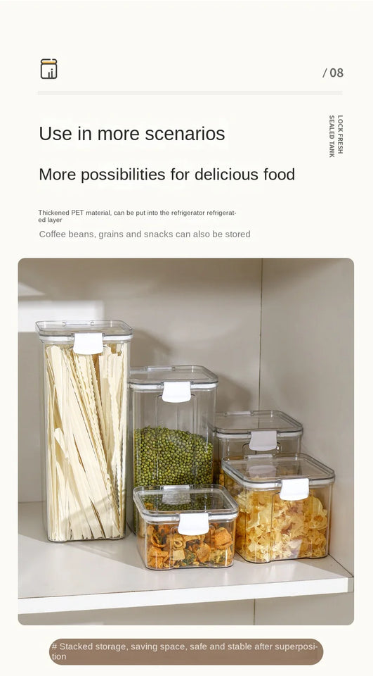 Sealed Jars For Kitchen Storage Box Grain Coffee Bean Sealed Tanks Large Capacity Moisture proof Transparent Seasoning Jar Set