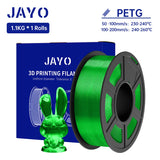 JAYO PETG/PETG Clear 3D Printer Filament 1.75 ±0.02mm 1.1kg/roll High Toughness Neatly Wound Filament Fit Most FDM Printer