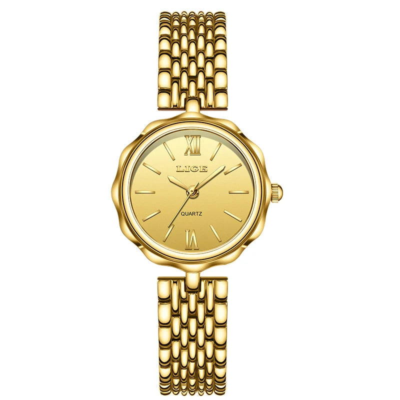 LIGE Elegant Creative Steel Quartz Women Watch Fashion Waterproof Watches For Women Original Brand Luxury Women's Bracelet Watch
