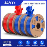 JAYO filaments petg 5Rolls Mixed colors 3D Printer Filament 1.75mm 100% No Bubble FDM 3D Printer Materials DIY Gift 1.1KG/1rolls