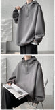 Turtleneck Hoodie Zipper Pullovers Streetwear Hip Hop Hooded Sweatshirt Men Clothing Korean Couples Harajuku Coat