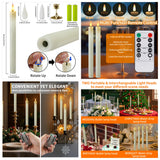 LED Flameless Taper Candles 6.5/11" Battery Operated Fake Flickering Candlesticks Electric Long Candles for Wedding Home Decor