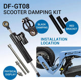 GT08 Electric Scooter Steering Damper Bracket Support Kit, Carbon Fiber Stabilizer Steering Damper Adjustable