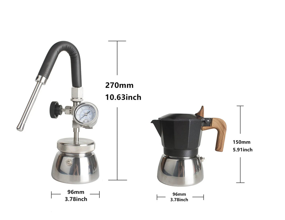 capsulone 2 ways use steam milk foam pot Moka Pot milk frother for coffee milk Latte art color black