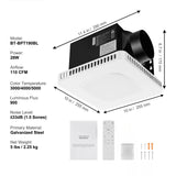 SucceBuy Bathroom Exhaust Fan 80/110CFM High-Efficiency Ventilation 1.5sones Low Noise Operation Energy-Saving Bathroom Ceiling