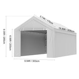 SucceBuy Carport Replacement Canopy Cover Garage Top Tent Shelter Tarp Heavy-Duty Waterproof & UV Protected with Ball Bungees