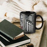 Funny 325ml Coffee Mug Ceramic Toolbox Design Mechanic Water Cup Sturdy Wrench Pattern Mechanic Mug Auto/Car Mechanic Gift
