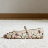 Summer Mesh Embroidered Flower Ballet Flats Women Light Breathable Mary Jane Shoes Luxury Designer Flats Comfortable Casual Shoe